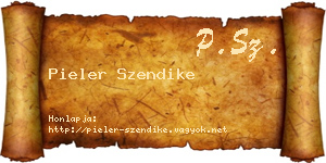 Pieler Szendike névjegykártya